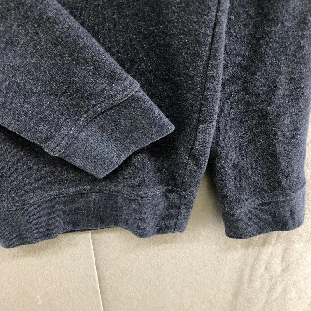 Banana Republic 1/4 Zip Sweatshirt Mens M Navy Blue 100% Cotton Fleece Pullover‎